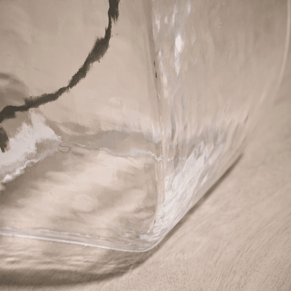 Glass Squoval Table Lamp, Neutral