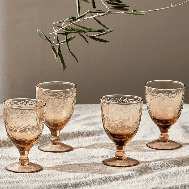 Yala Set of 4 Wine Glasses, Dusty Terracotta