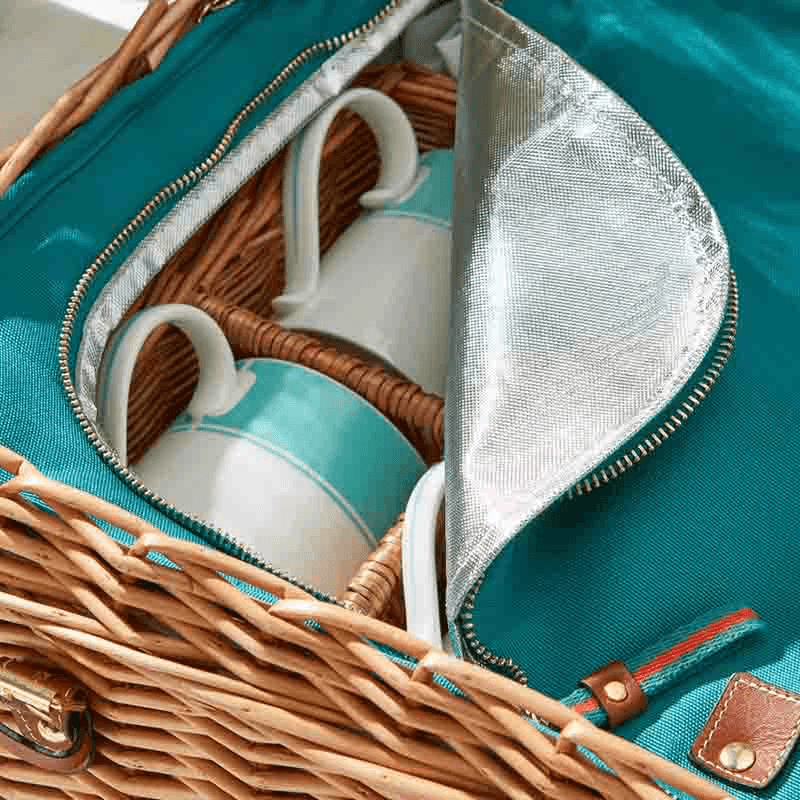 Fortnum's Stripe Picnic Hamper, Eau De Nil