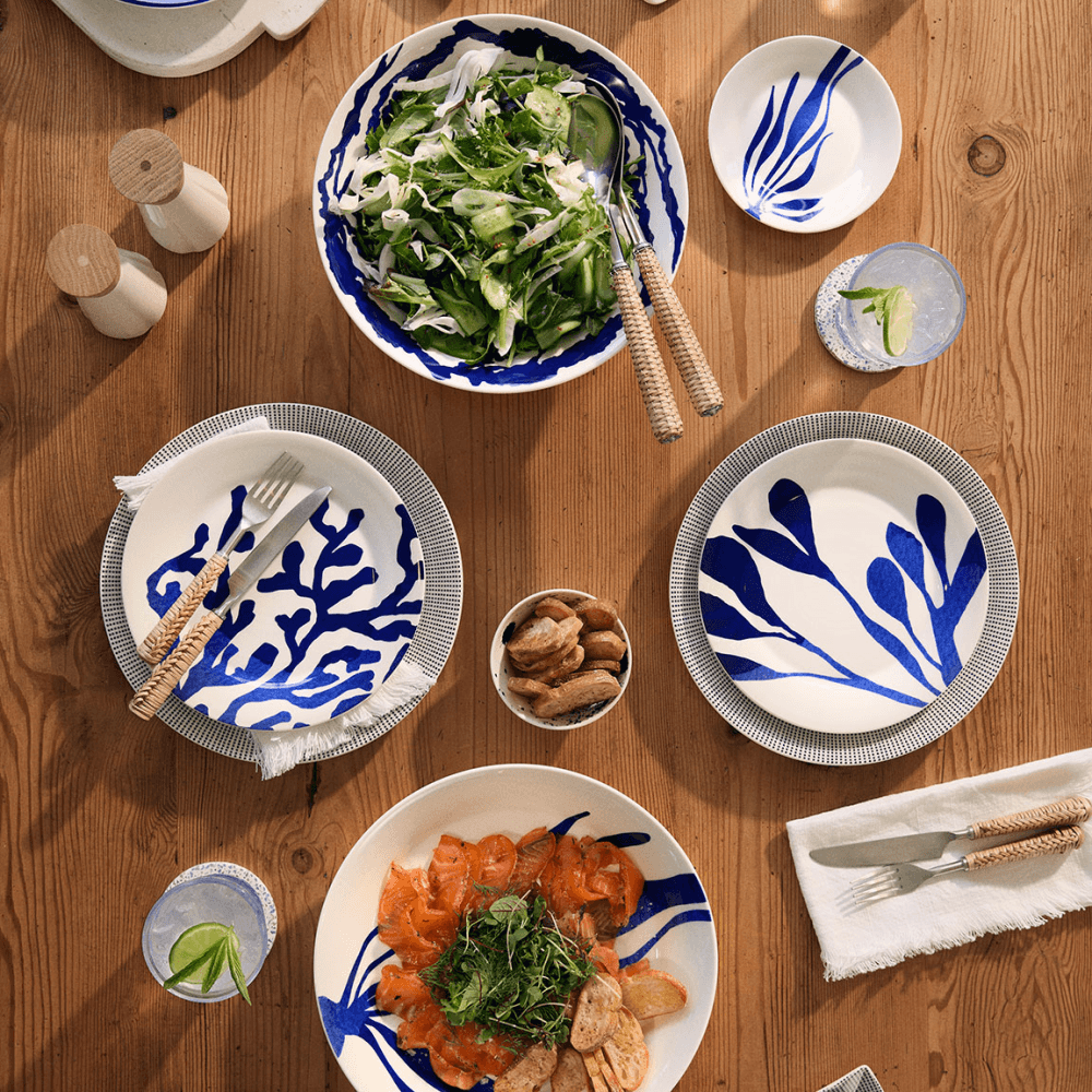 Pacific Set of 4 Tapas Plates, Blue