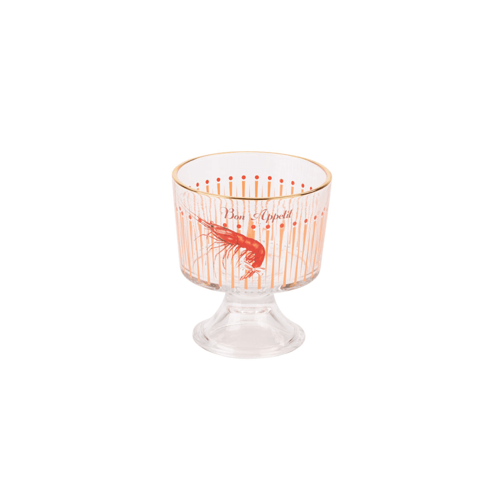 Shrimp Set of 2 Dessert Glasses, Clear