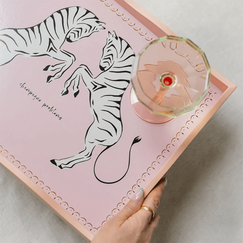 Zebra Tray, Pink