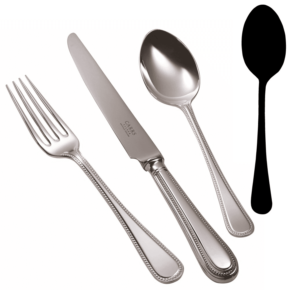 Bead Large Serving Spoon, Silver Plate