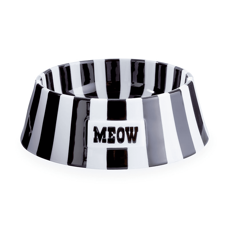 Vice Meow Pet Bowl, Black & White