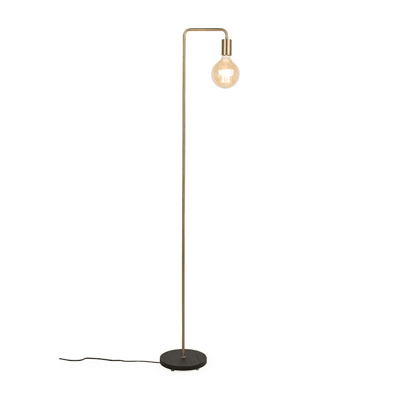 Junction Floor Lamp, Brass & Dark wood