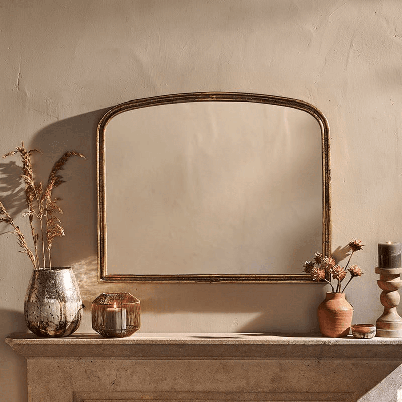 Almora Arched Mirror, Antique Brass