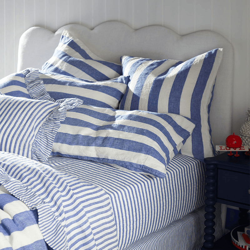 Cora Stripe Linen Housewife Pillowcase