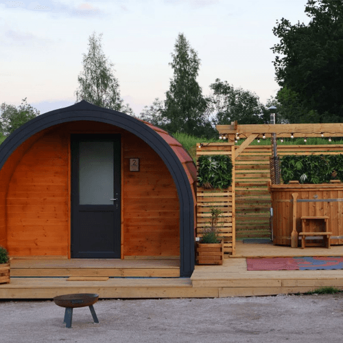 Image showing the One Night Lancashire Glamping Break with Wood Fired Hot Tub for Two at Stanley Villa product.