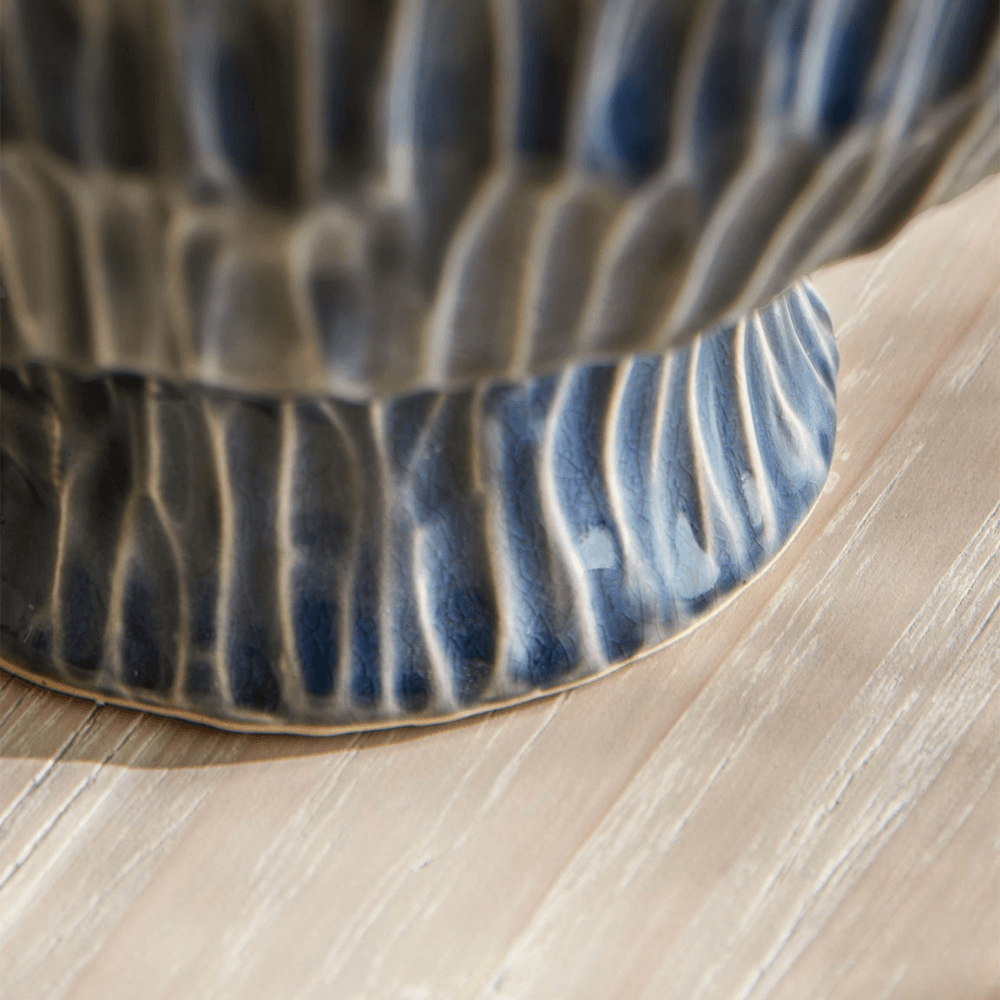 Standing Glazed Bowl, Blue