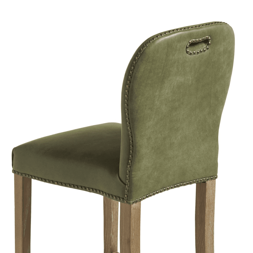 Stafford Leather Bar Stool, Spruce