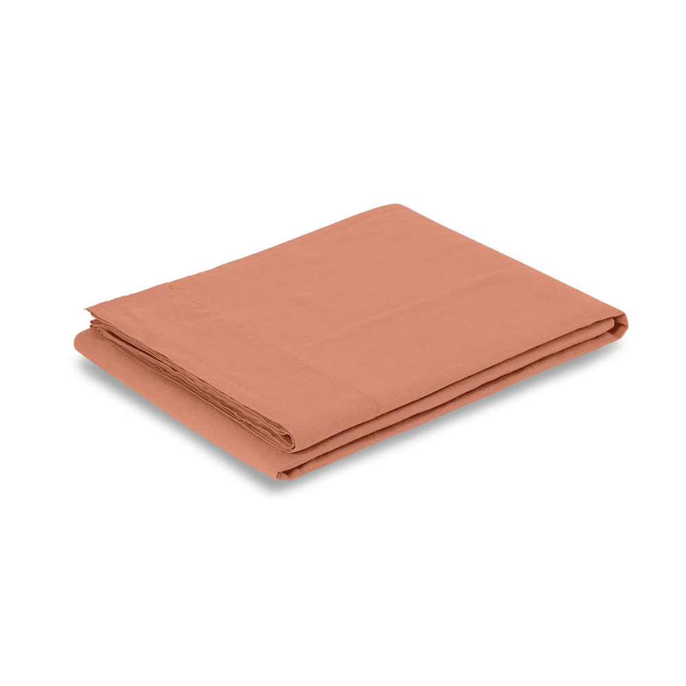 Linen Flat Sheet, Warm Clay