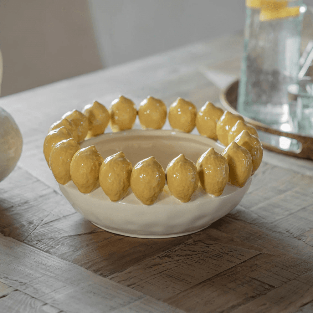 Portloe Lemon Fruit Bowl, Yellow