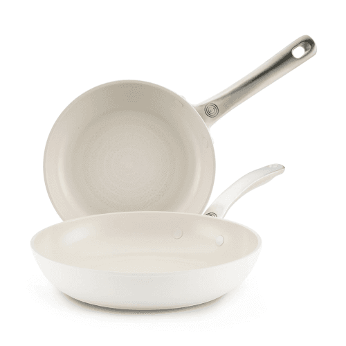 Image showing the Halo Laser Defence Set of 2 Frying Pans, White product.