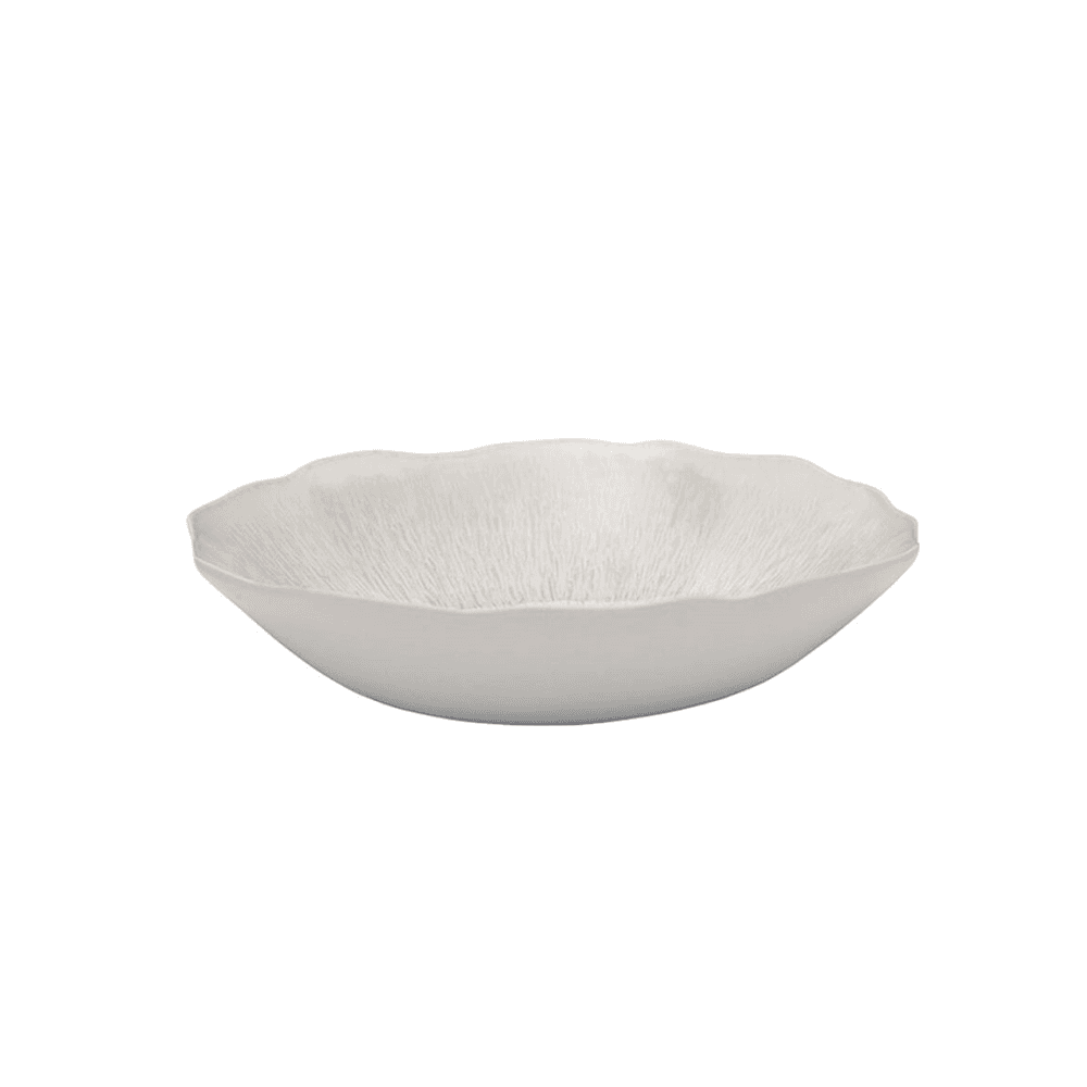 Plume Pair of soup plates, white pearl