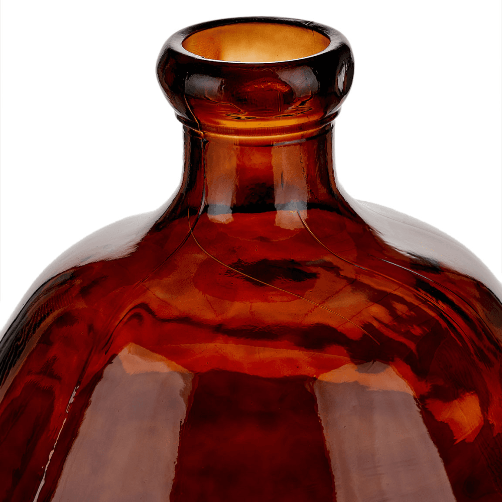 Organic Shaped Recycled Glass Vase, Pecan Brown