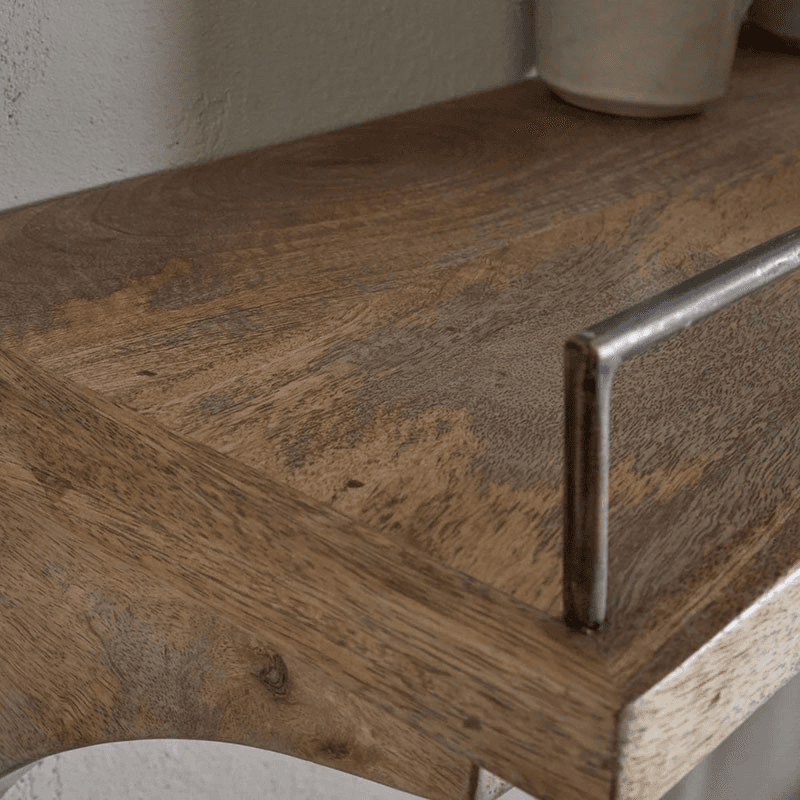 Meera Mango Wood & Iron Gallery Shelf