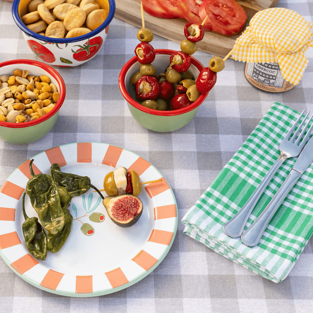 Bon appetit Enamel Plate, Olive
