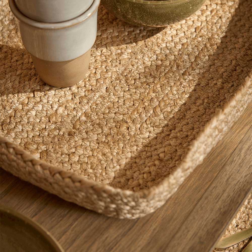 Jute Set of Two Trays, Natural
