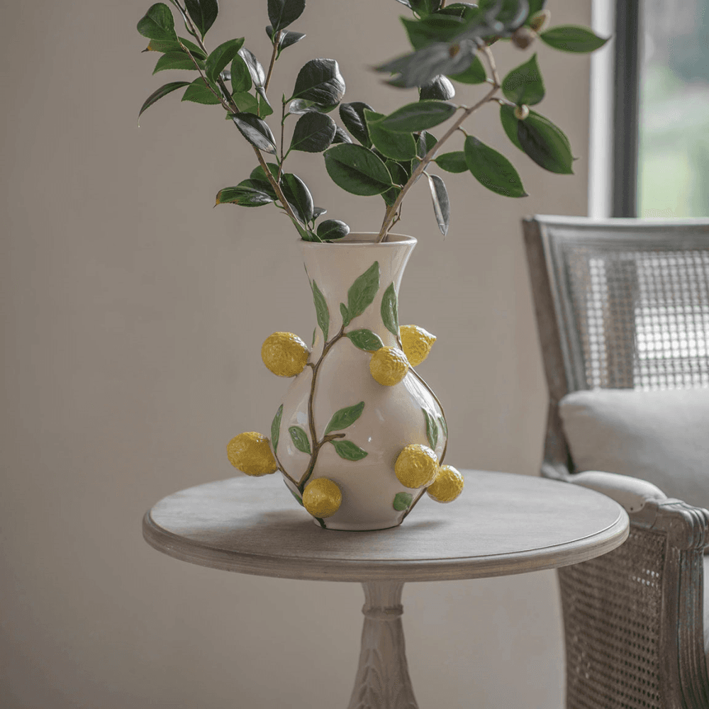 Portloe Lemon Vase, White