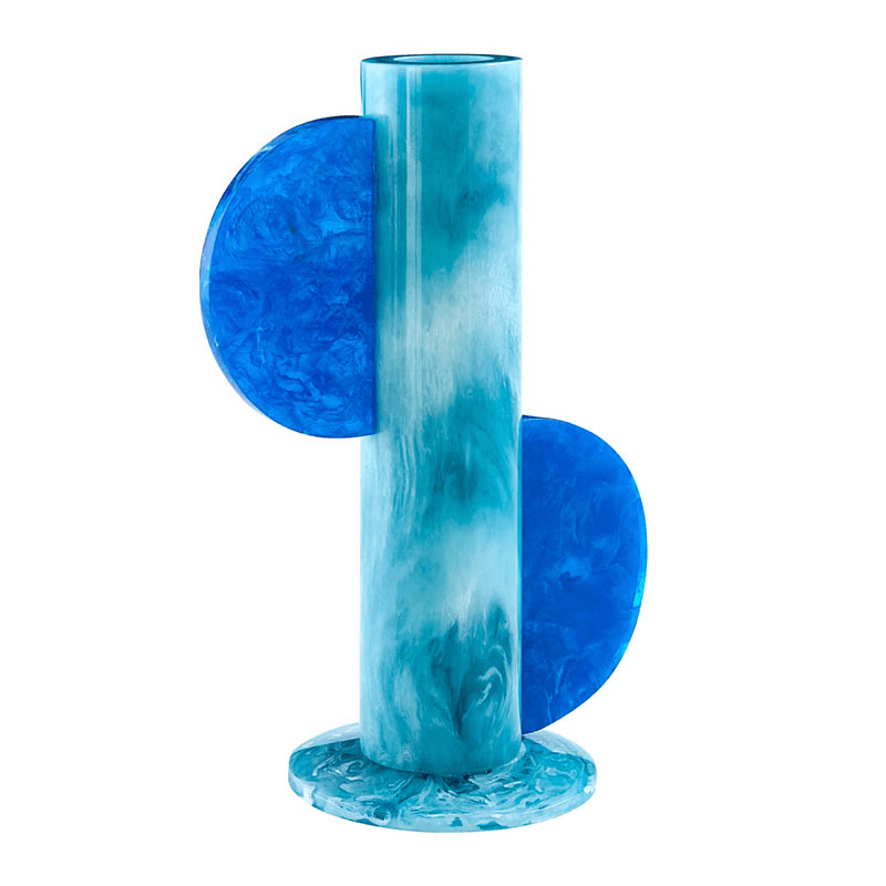 Mustique Cylinder Vase, Turquoise/Blue