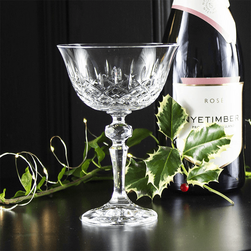 London Set of 2 Champagne Coupes, Clear