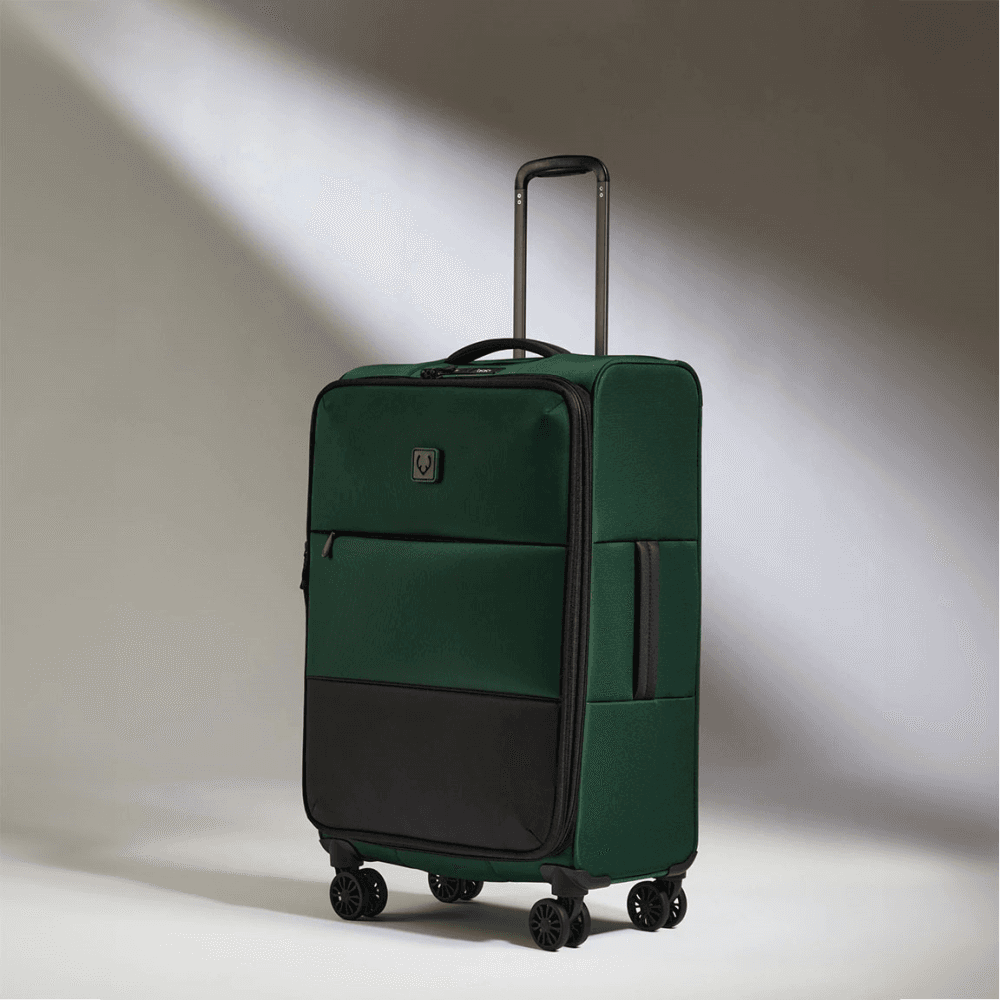 Urban Soft Stripe Expandable Suitcase, Forest Green