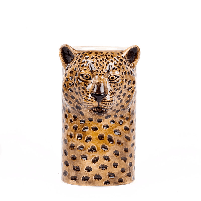Leopard Utensil Pot, Yellow