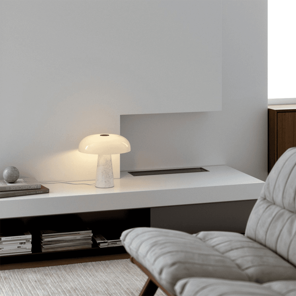 Glossy Table Lamp, Opal white