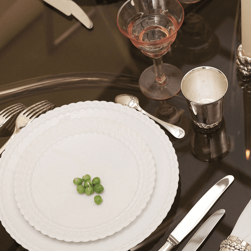Babylone Dinner Plate, White