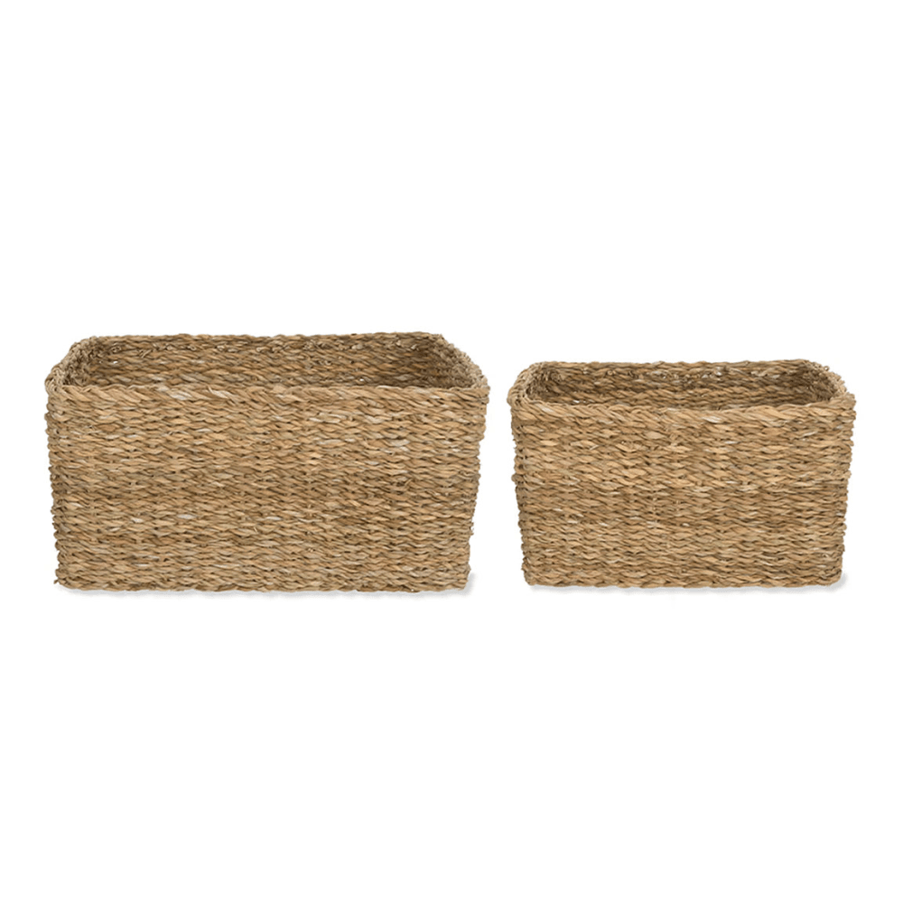 Brading Set of 2 Rectangular Baskets, Natural