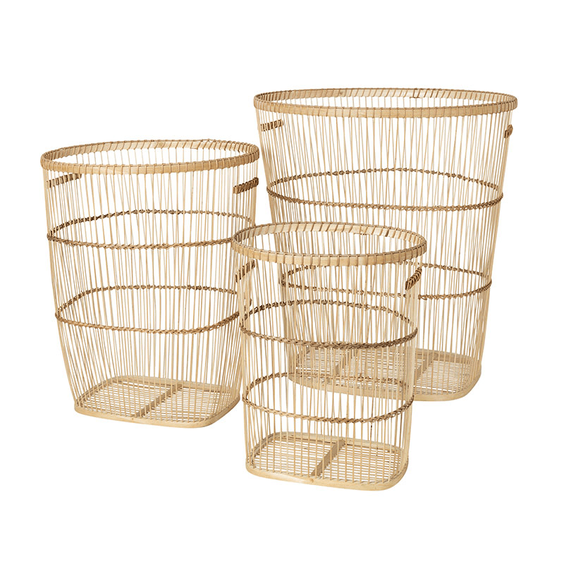 Sabbie Set of 3 Baskets, Natural