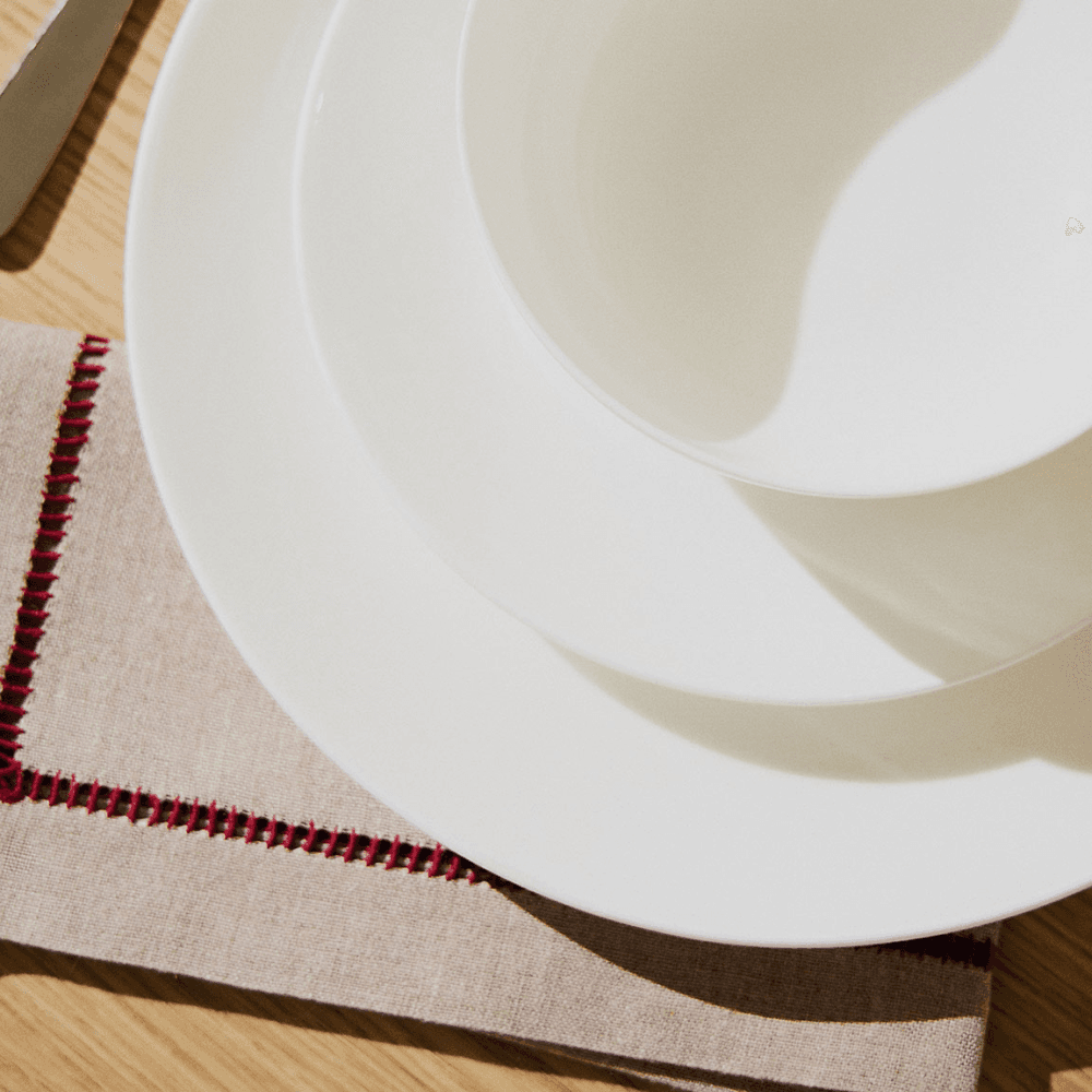 Arc Bone China Cereal Bowl, White