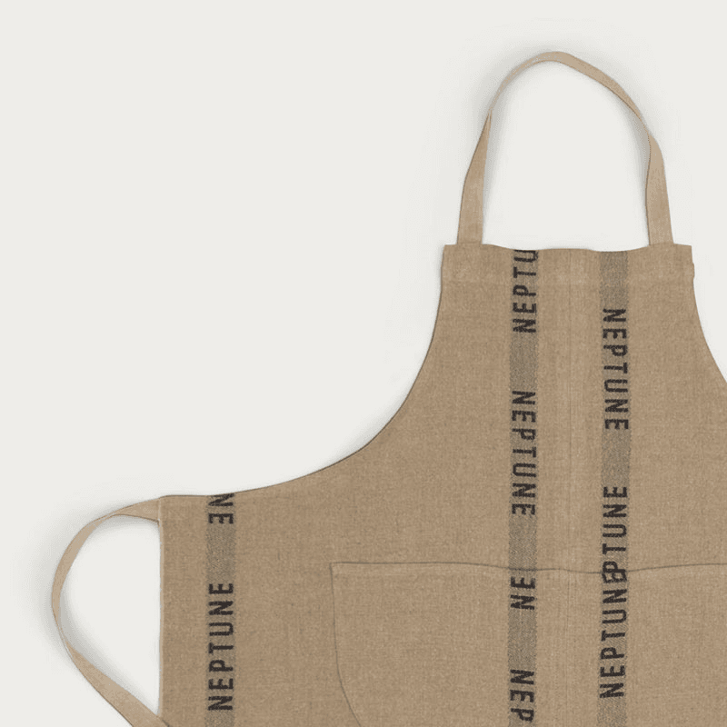 Neptune Kitchen Apron, Natural/Black