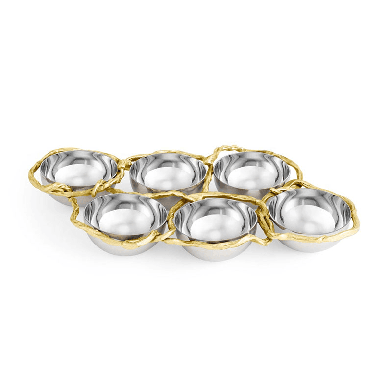 Wisteria Gold 6 Compartment Serving Plate, Gold