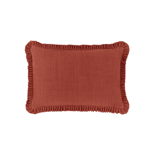 Image showing the Estelle Pleated Linen Cushion, Saffron product.