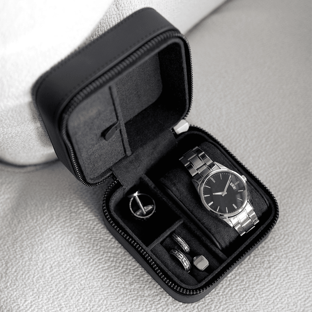 Canvas Watch & Jewellery Box