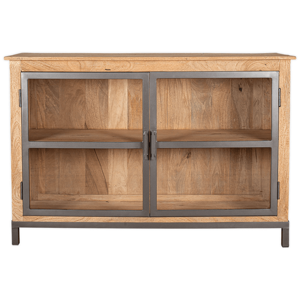 Nivri Mango Wood & Iron Sideboard, Black