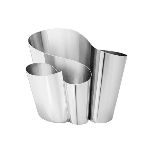 Image showing the Fold Wide Mirror Vase, Silver product.