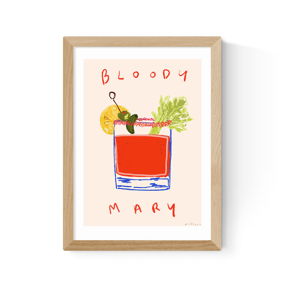 Nia Beynon Bloody Mary Print, Oak
