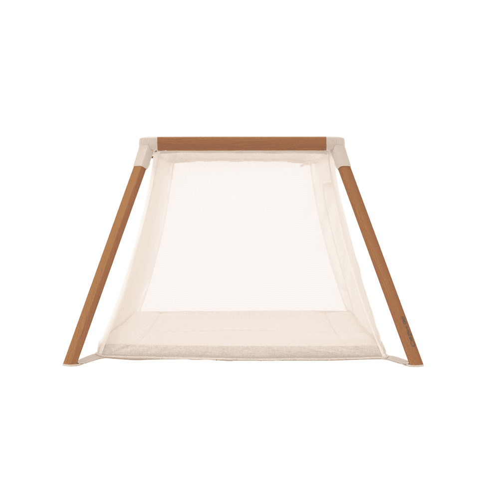 CoZee Go Travel Cot, Scandinavian Walnut/Ecru