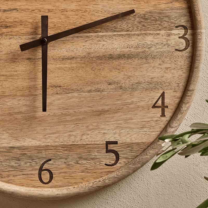 Som Mango Wood Clock, Natural
