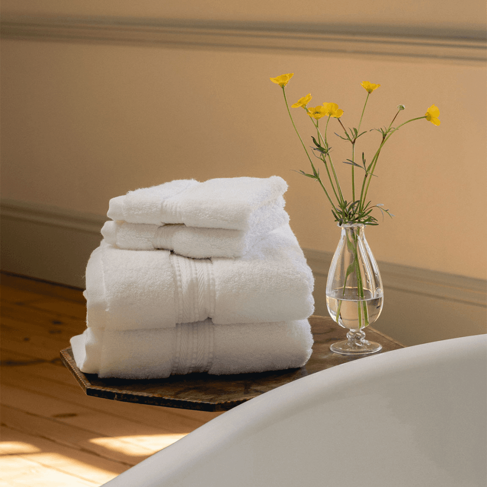 Maria Pair of Guest Towels, White