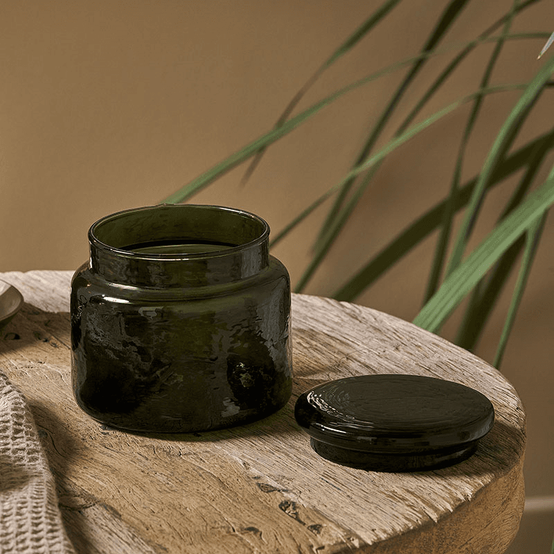Ilcoso Recycled Hammered Glass Storage Pot