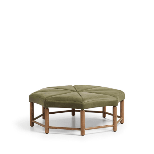 Image showing the Ottagono Leather Ottoman, Spruce product.