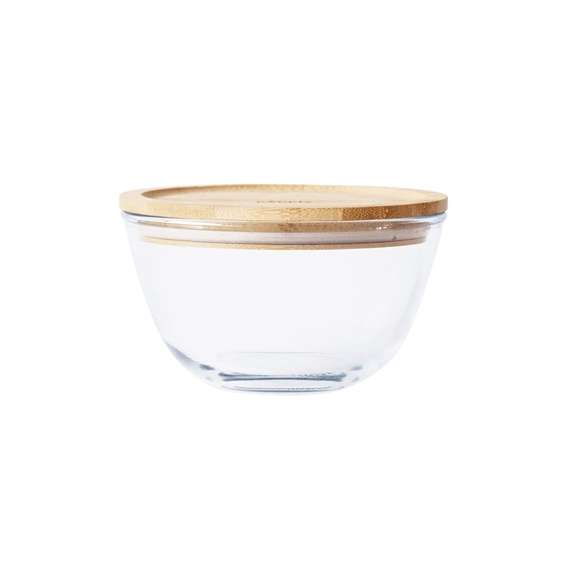 Glass Bowl With Bamboo Lid