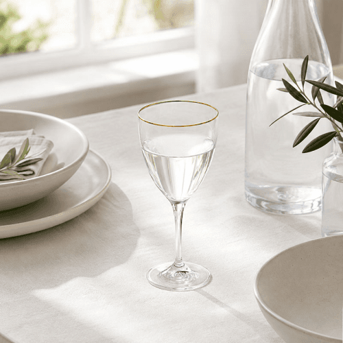 Image showing the Sensa Set of 6 Water Glasses, 400ml, Gold Rim product.