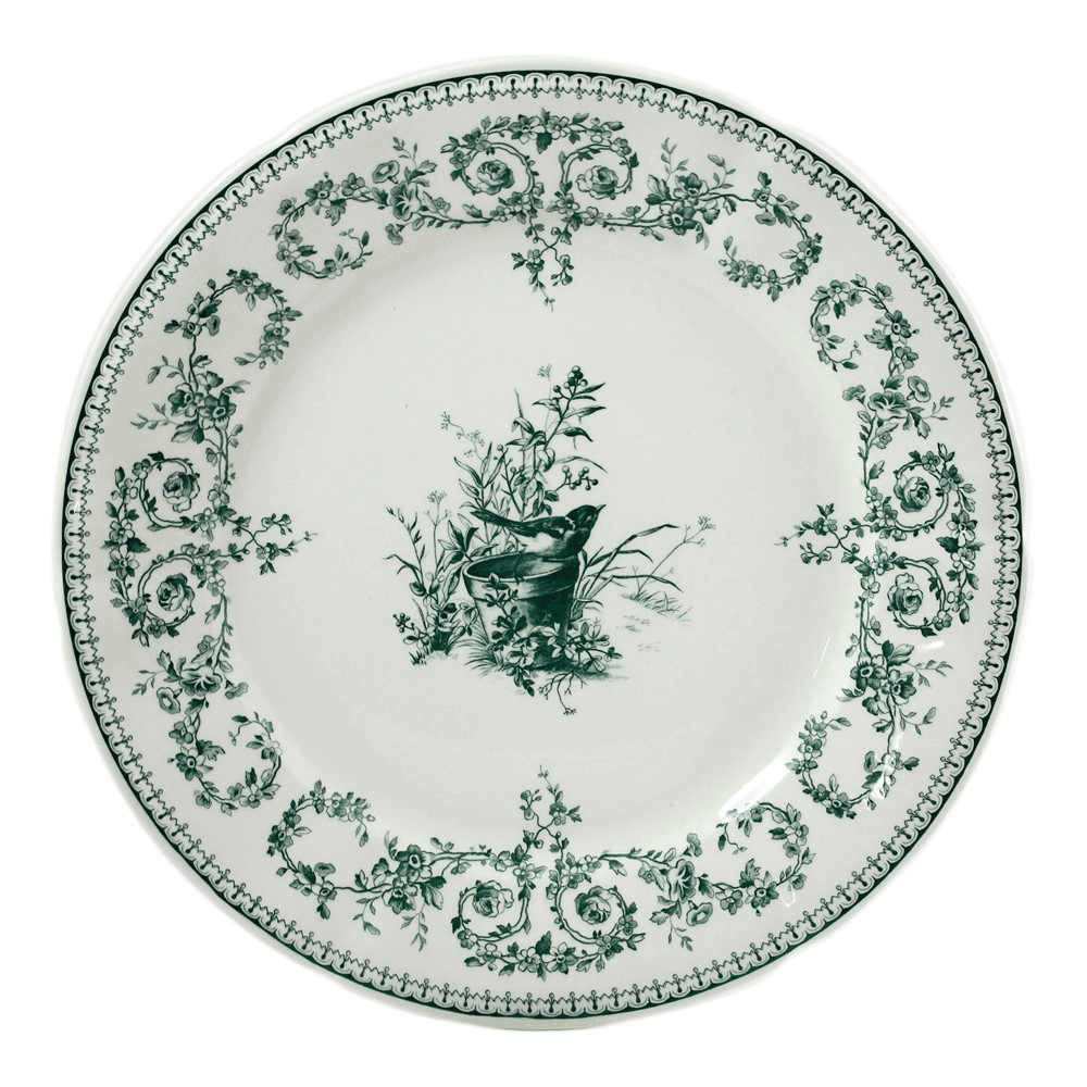Les Depareillées - Oiseau Dinner plate, Green