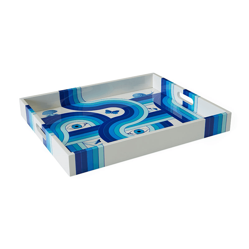 Druggist Lacquer Tray, Blue