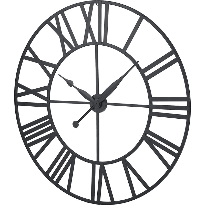 Metal Wall Clock, Black