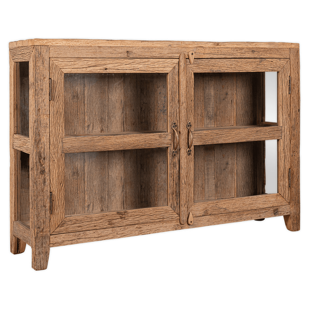 Ibo Reclaimed Wood & Glass Sideboard, Natural